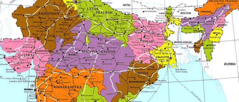 India-regions-citys-map