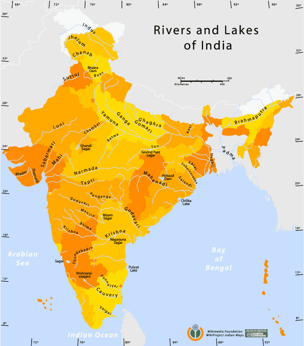 map of india rivers