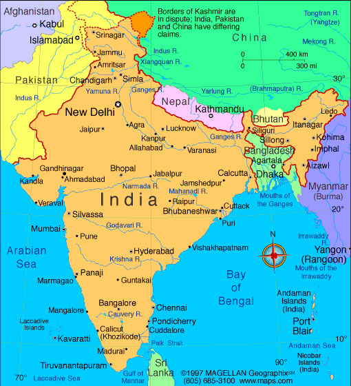 Rivers India Map Maps Of India