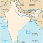 Blank colored India map