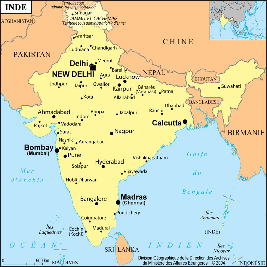 Madras On Political Map Of India India City Scale Map - Maps Of India