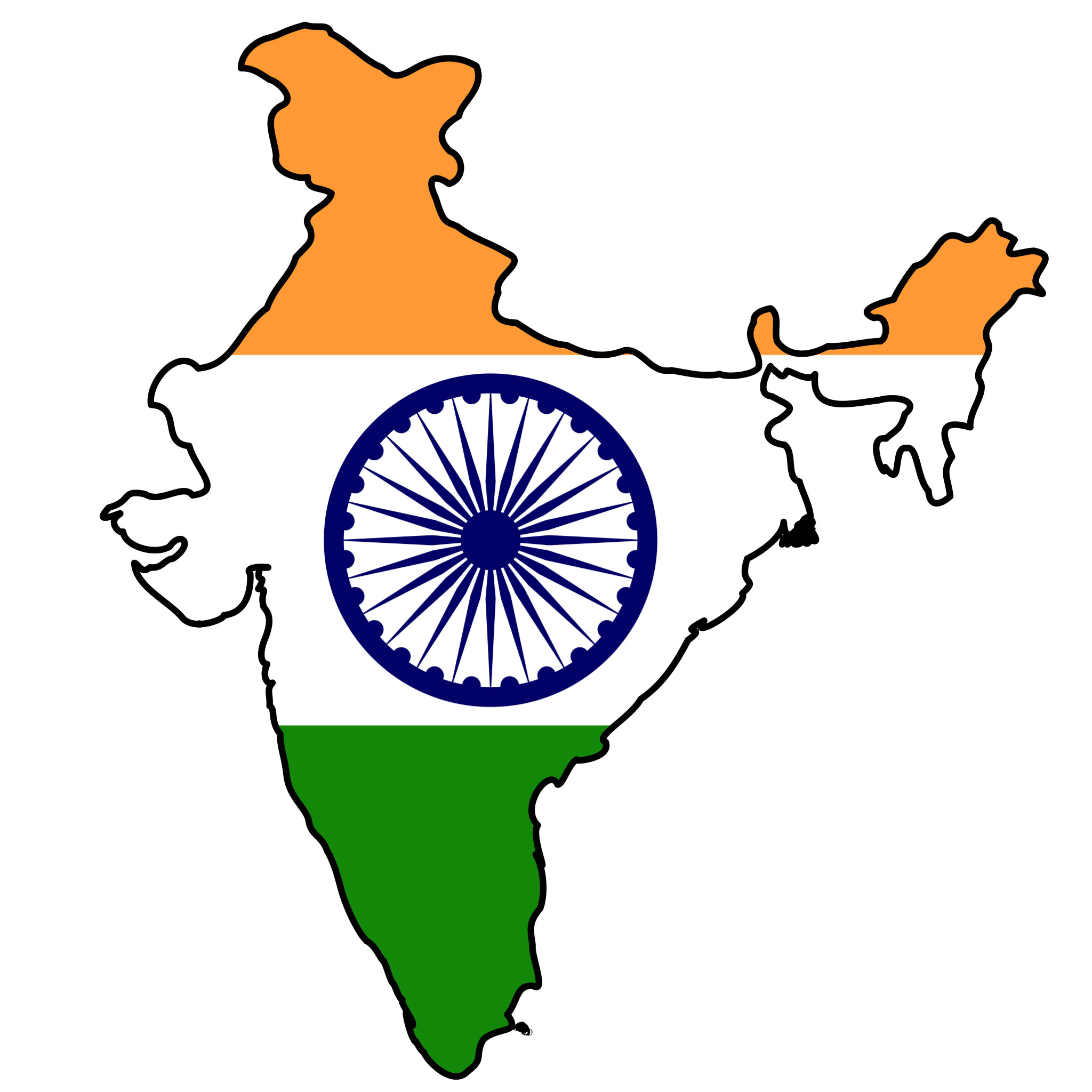 India Flag Map Maps Of India
