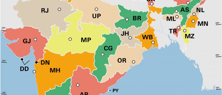 indien-bundesstaaten-und-unionsterritorien-map