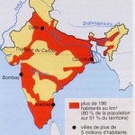 Large city population density India map