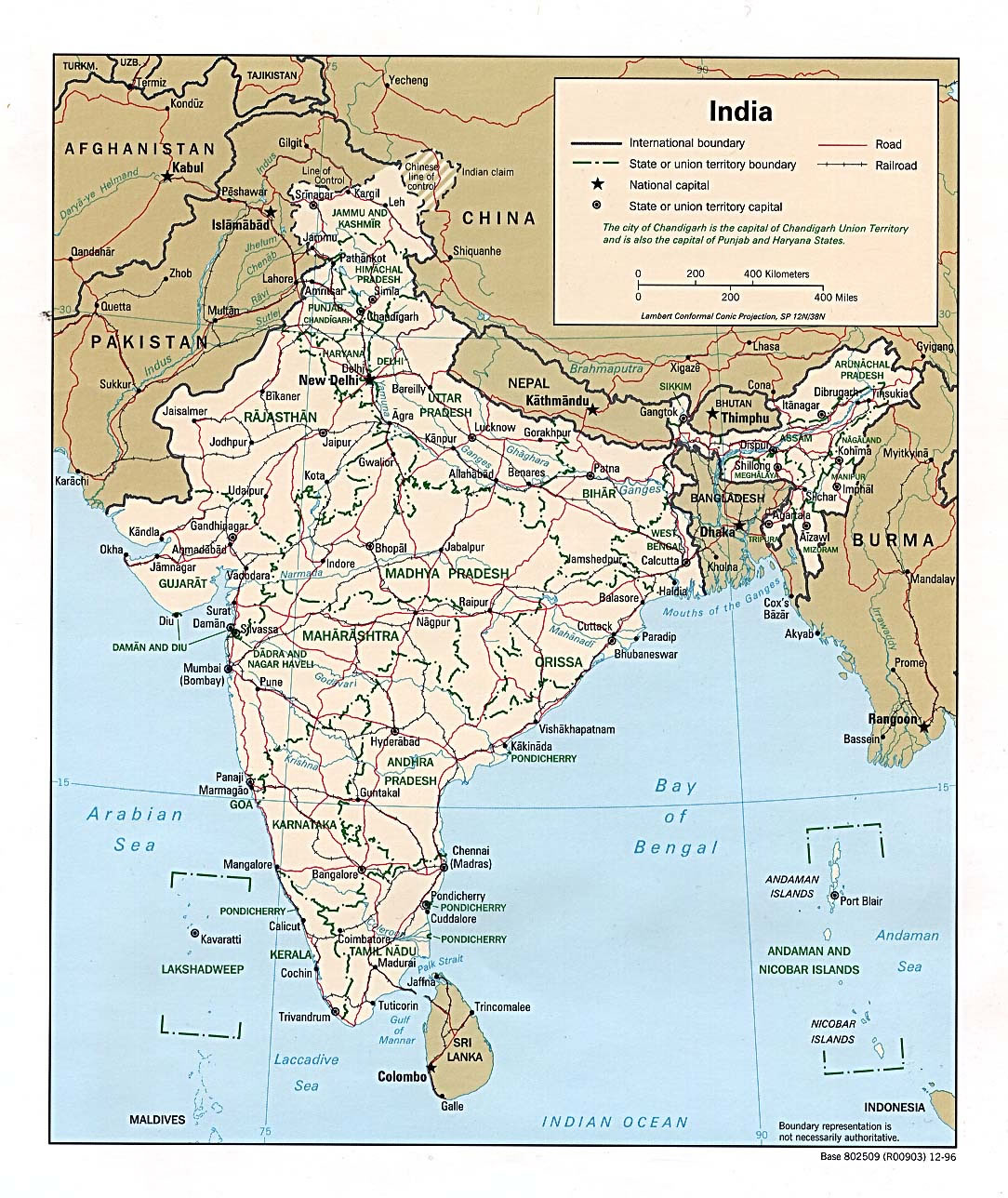 political-map-of-india-1996