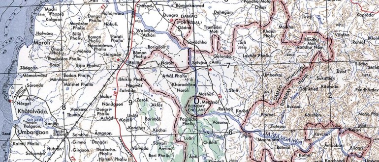 Damao-Daman-1954-Topographic-india-Map