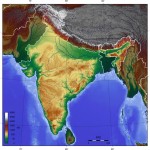 India topographic blank map