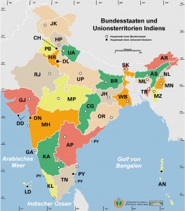 indien-bundesstaaten-und-unionsterritorien-map